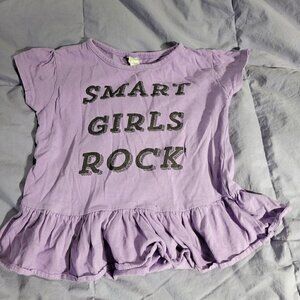 Rabbit Skins Purple Smart Girls Rock Shirt Size 4